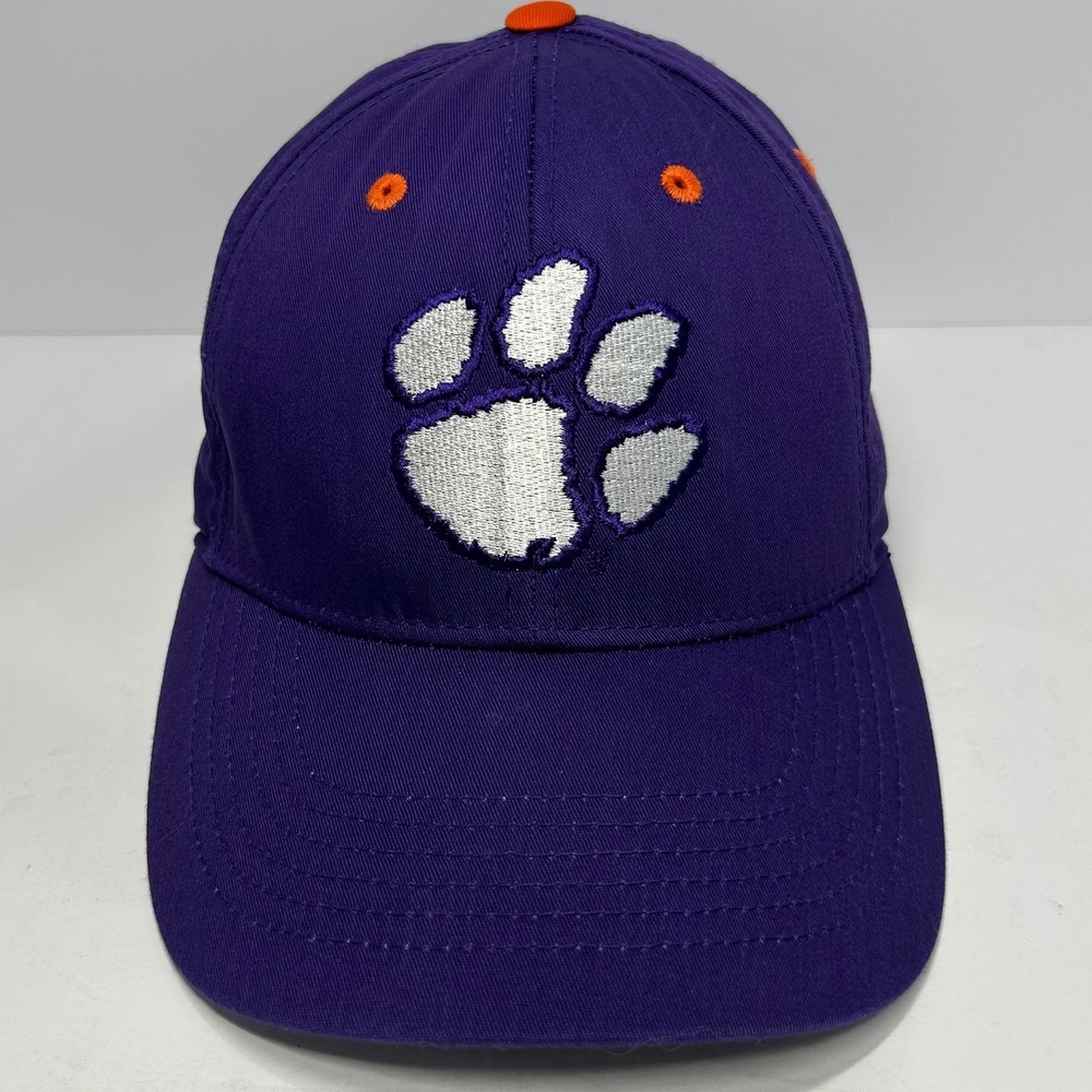 Captivating Headgear Clemson Tigers Hat Purple Orange Adjustable Paw Logo Cap